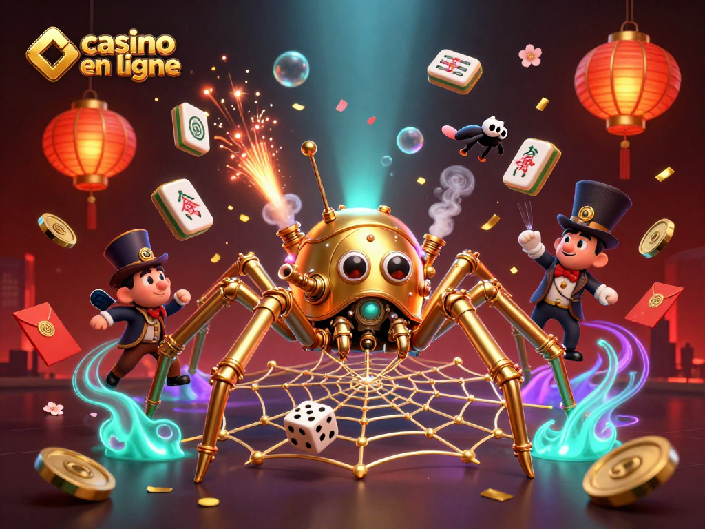 Jouez au casino en ligne avec un ambiance ludique et colorée, représentant la magie des jeux et des paris.