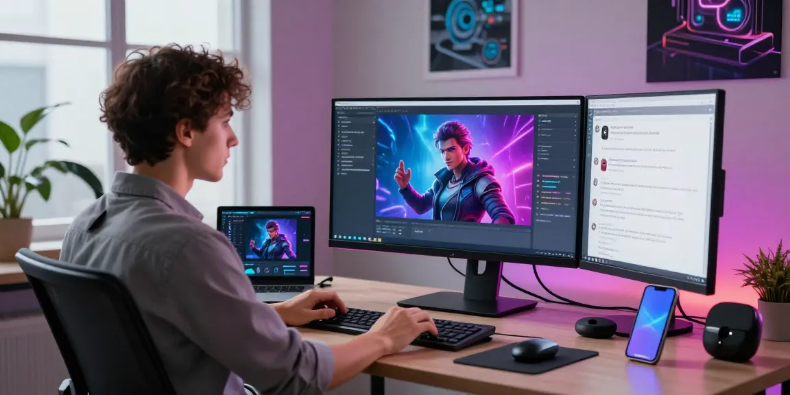 User engaging with nsfw ai companion in modern digital workspace showcasing interaction tools and vibrant atmosphere.