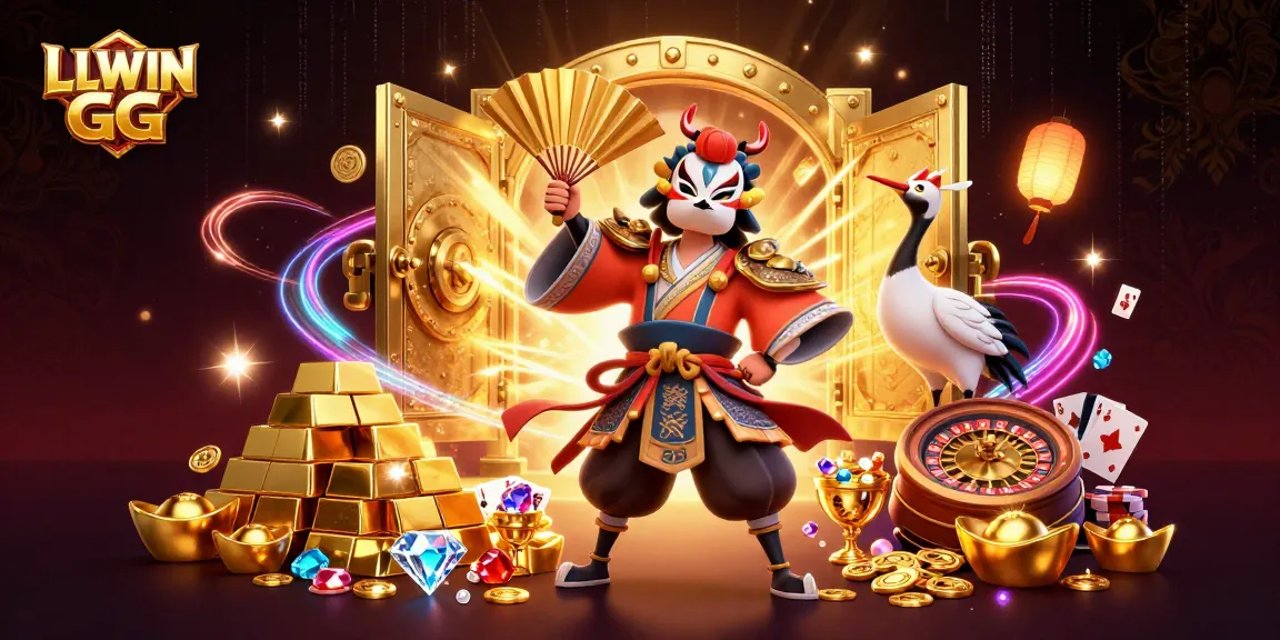 Experience the thrill of gaming with LLWIN GG, showcasing a vibrant casino scene full of excitement.