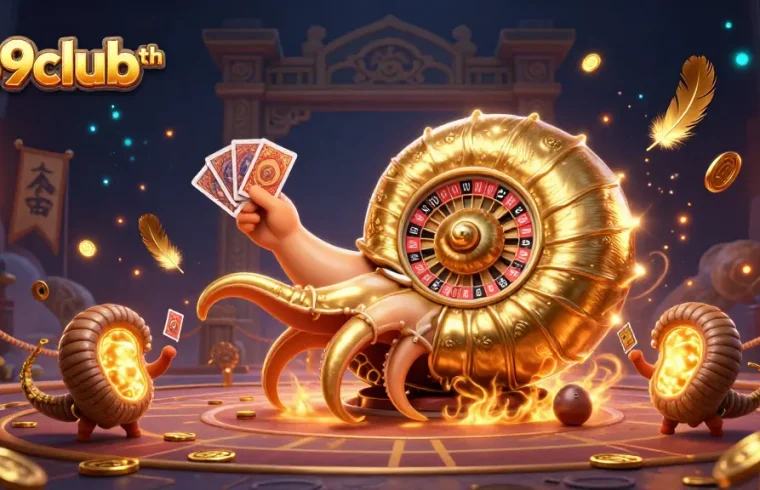 Engage with the thrilling world of 789clubth as the ancient nautilus spins a roulette wheel, showcasing golden treasures.